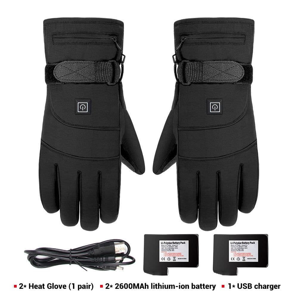 image-Heated Motorcycle Gloves Rechargeable Battery Windproof Winter Riding