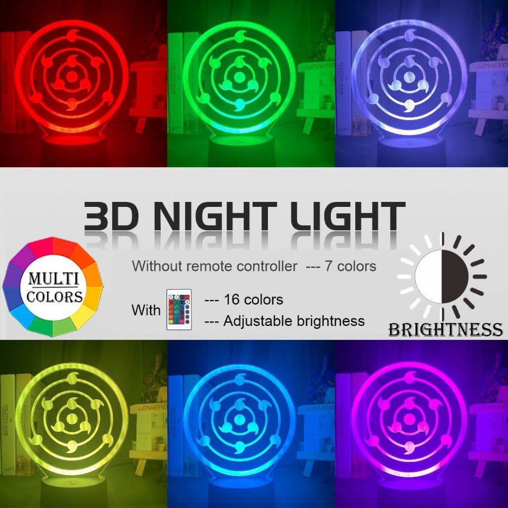image-Naruto Itachi LED Night Light 3D Acrylic Lamp USB Touch Bedside