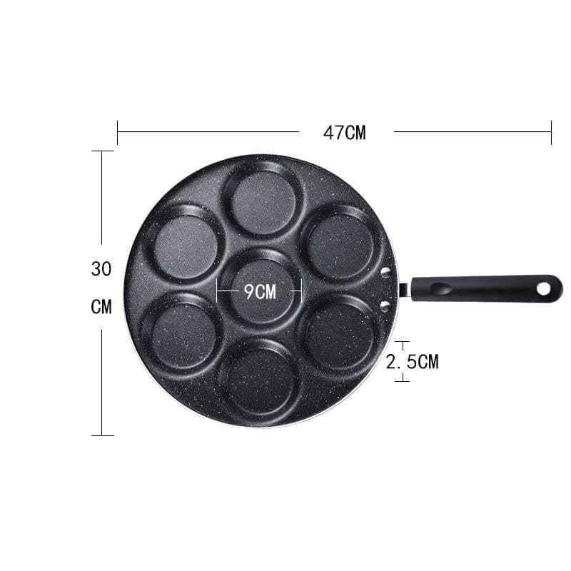 image-Non-Stick Aluminum 7-Hole Egg Pancake Pan
