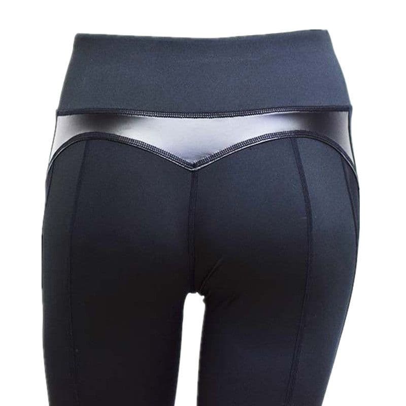 image-Women's Maternity Leggings Black Mesh Cropped Yoga Pants