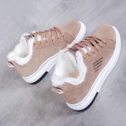 image-Women's Low-Cut Cotton Shoes Winter Warm Flat Heel Boots