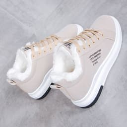 image-Women's Low-Cut Cotton Shoes Winter Warm Flat Heel Boots