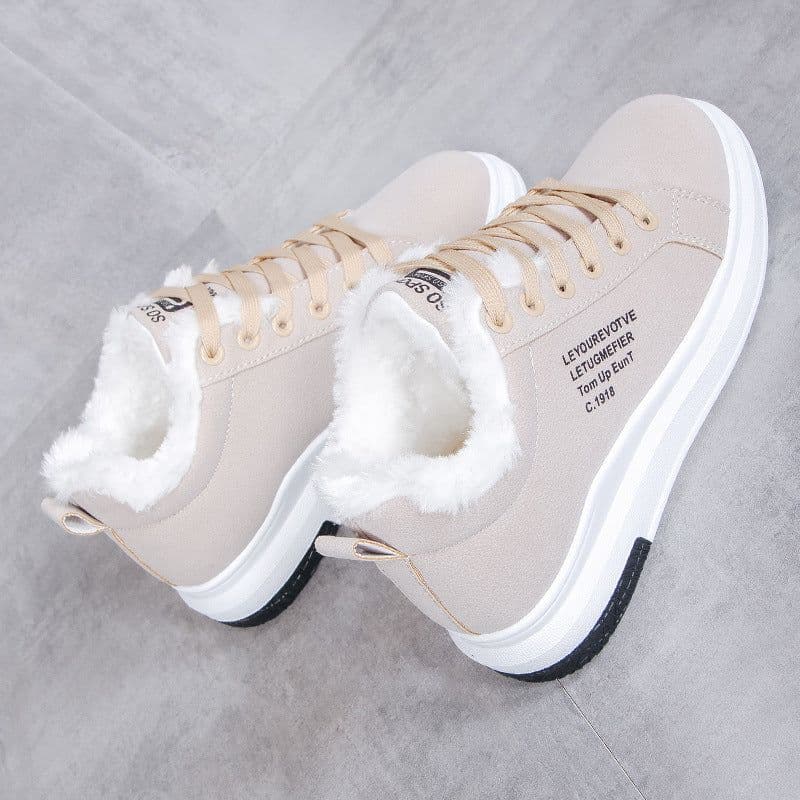 image-Women's Low-Cut Cotton Shoes Winter Warm Flat Heel Boots