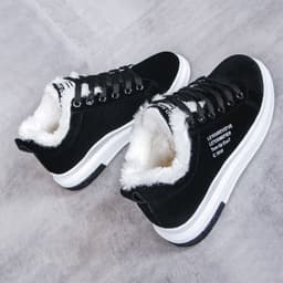 image-Women's Low-Cut Cotton Shoes Winter Warm Flat Heel Boots