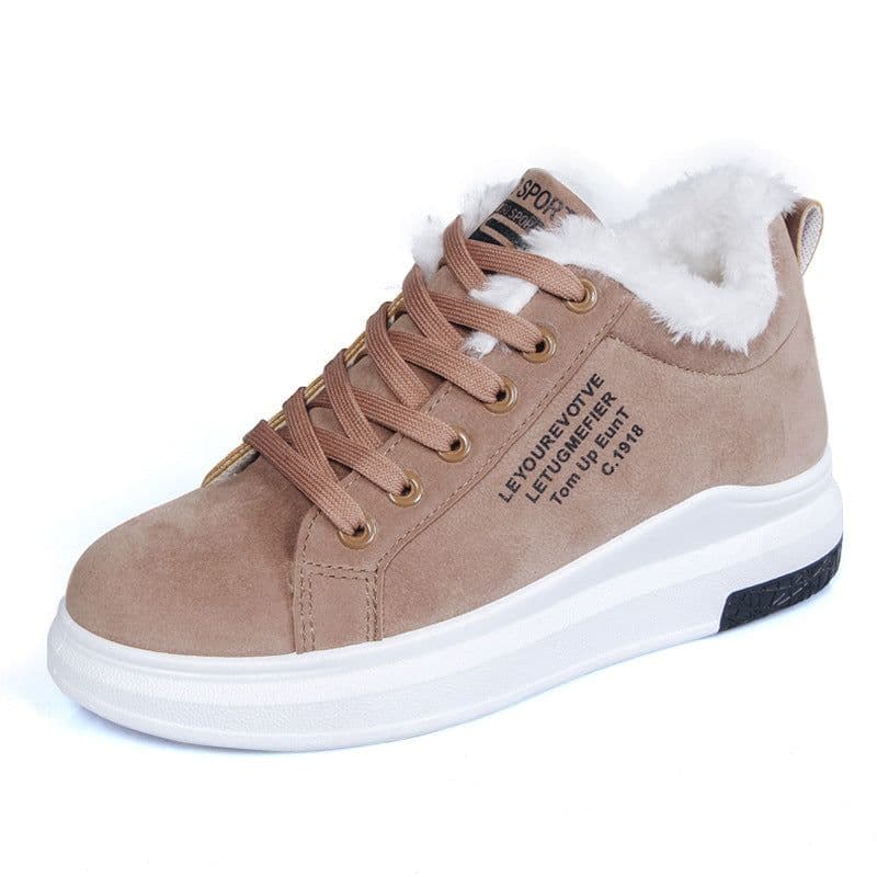 image-Women's Low-Cut Cotton Shoes Winter Warm Flat Heel Boots