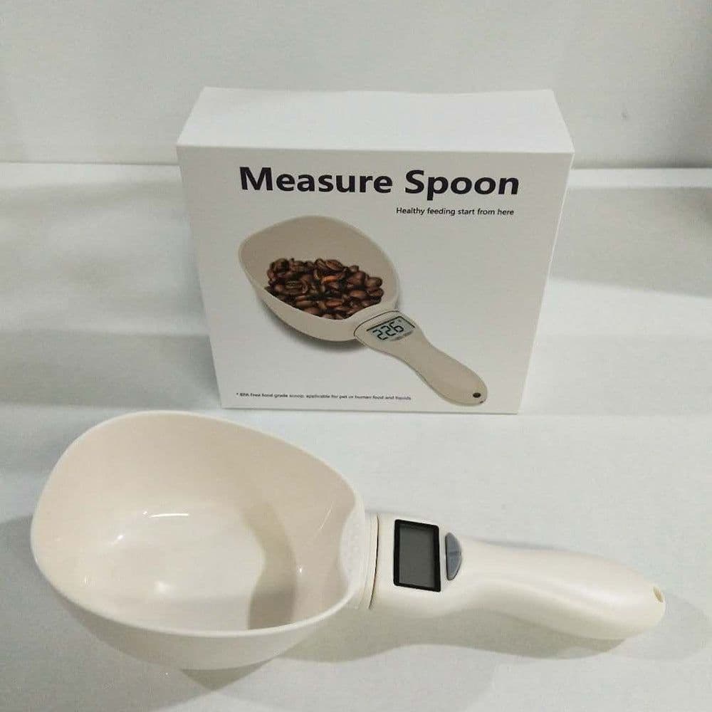 image-Electronic Pet Food Measuring Spoon Scale 800g Capacity for Dogs Cats