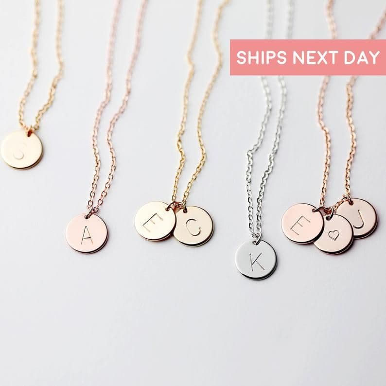 image-Personalized Initial Letter Necklace Family Tree Pendant Women Jewelry