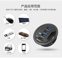 image-XDT USB 3.1 Hub 3-Port + TF/SD Card Reader with Fast Charge
