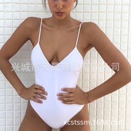 image-Women's Solid Color One-Piece Swimsuit with Chest Pad Style 7618