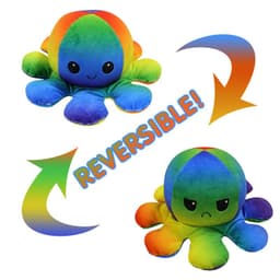 image-Reversible Octopus Plush Toy Double-Sided Expression Doll 10x20cm