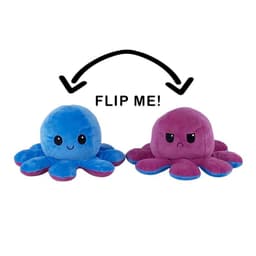 image-Reversible Octopus Plush Toy Double-Sided Expression Doll 10x20cm