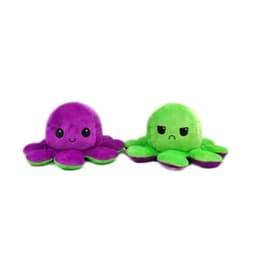 image-Reversible Octopus Plush Toy Double-Sided Expression Doll 10x20cm
