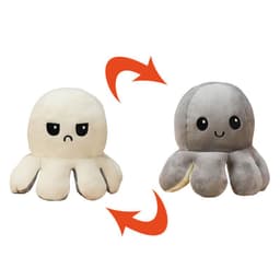 image-Reversible Octopus Plush Toy Double-Sided Expression Doll 10x20cm