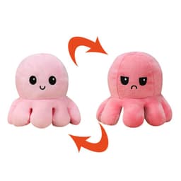 image-Reversible Octopus Plush Toy Double-Sided Expression Doll 10x20cm