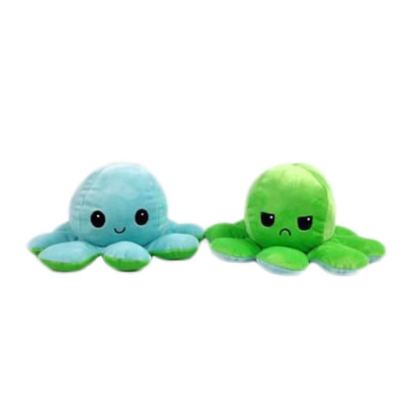 image-Reversible Octopus Plush Toy Double-Sided Expression Doll 10x20cm