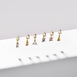 image-LUNA CHIAO Geometric Earrings Set - 6 Piece Alloy Crystal Women's