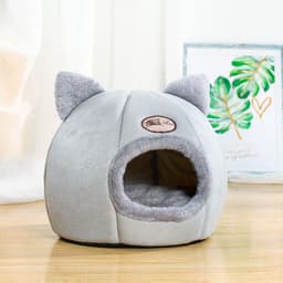 image-Cat Nest Bed Cloth Winter Warm Pet Kennel L 35x35x40cm