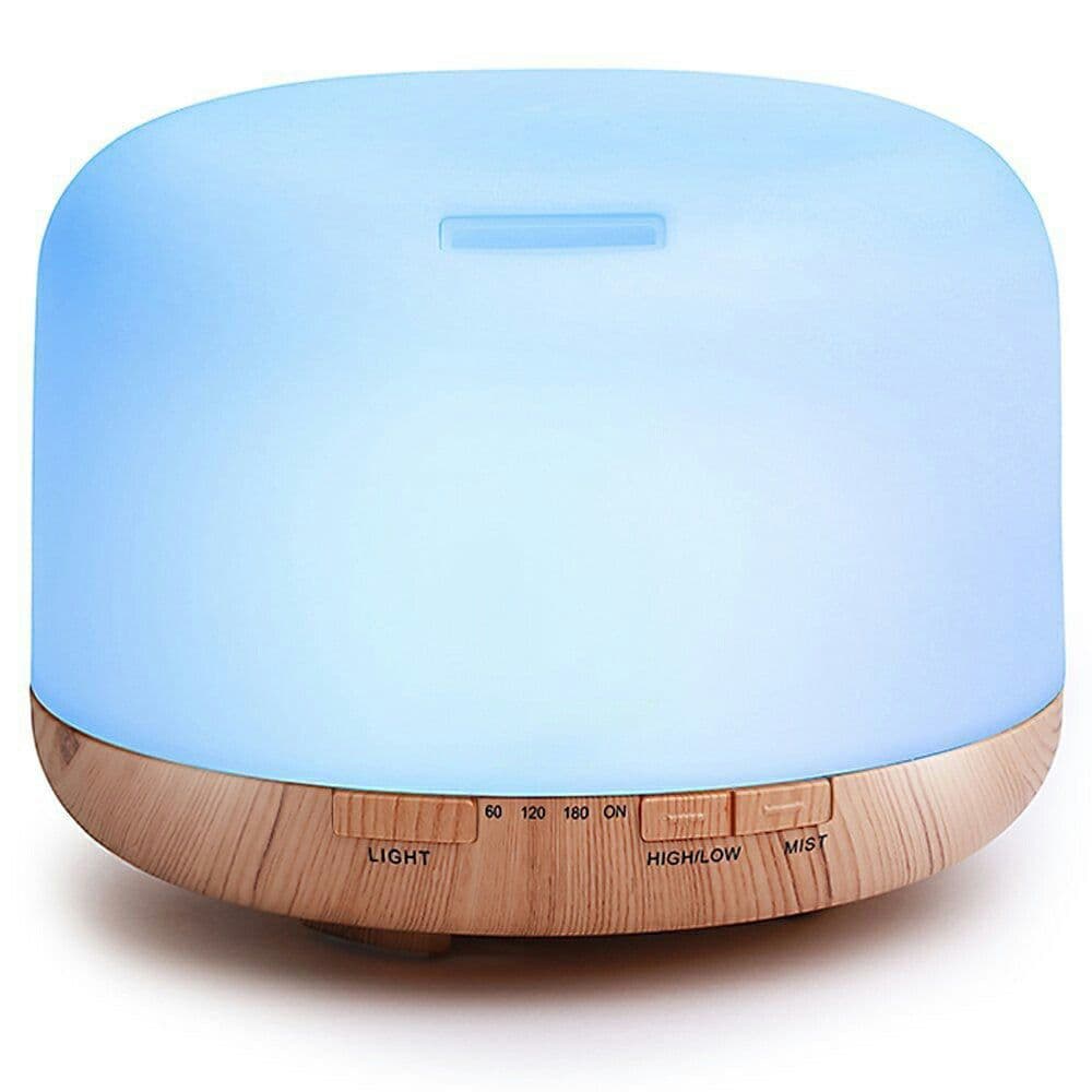 image-Kingdakang 500ml Ultrasonic Aroma Diffuser Humidifier Wood Grain