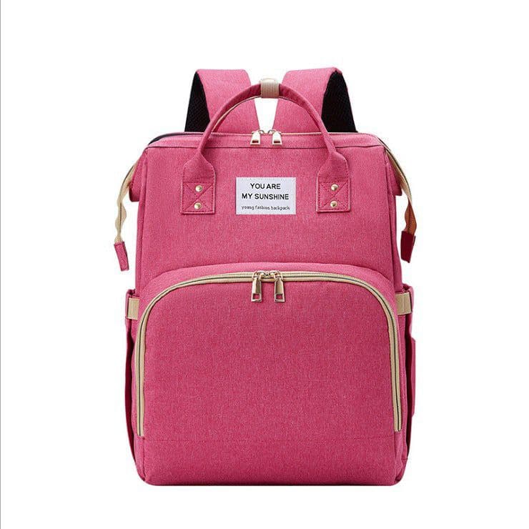 image-Portable Folding Baby Diaper Bag Backpack Mummy Bag