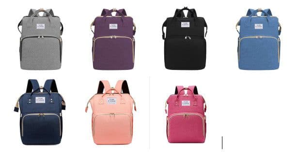 image-Portable Folding Baby Diaper Bag Backpack Mummy Bag