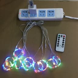 image-USB Curtain Light 3x3M Copper Wire Icicle String Lights Red