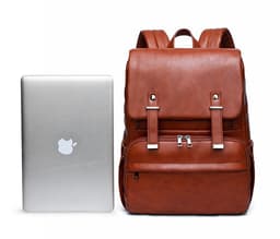 image-PU Leather Diaper Backpack for Parents