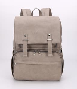 image-PU Leather Diaper Backpack for Parents