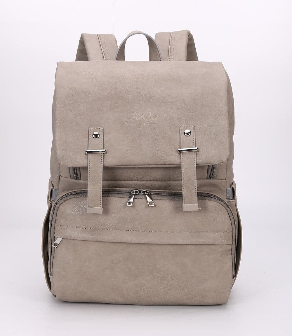 image-PU Leather Diaper Backpack for Parents