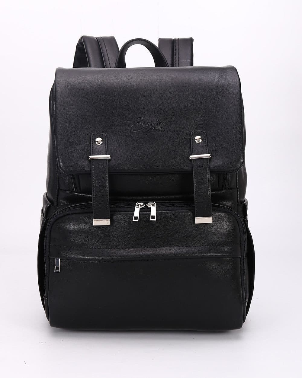 image-PU Leather Diaper Backpack for Parents