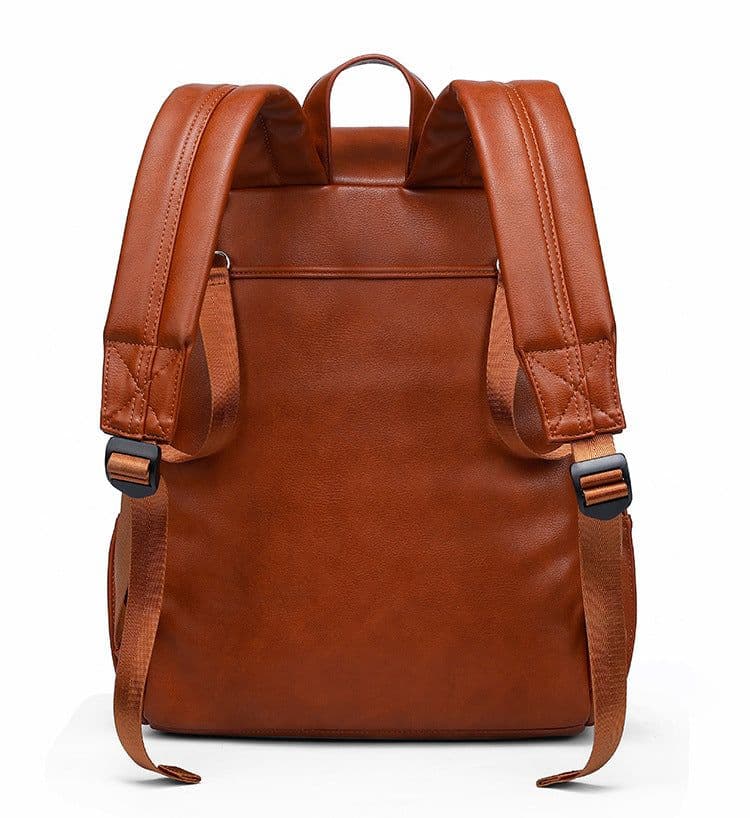 image-PU Leather Diaper Backpack for Parents