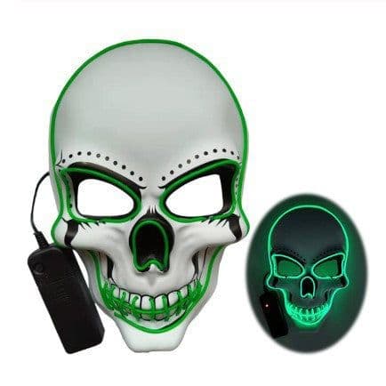 image-LED Light Up V Mask Halloween Horror Ghost Face Fluorescent Mask