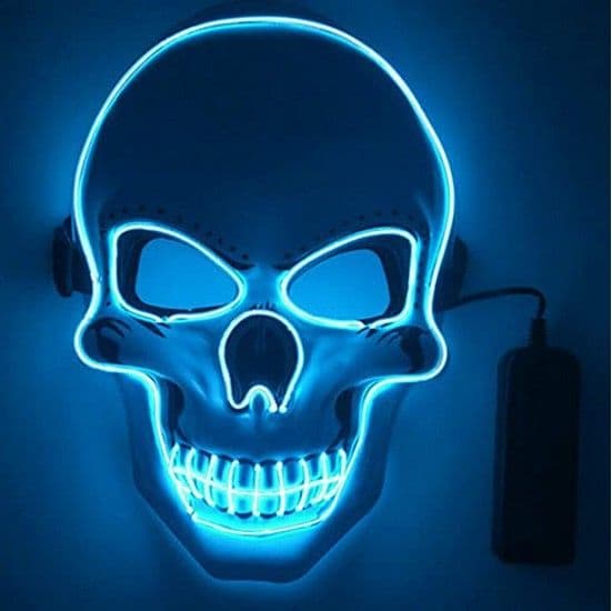 image-LED Light Up V Mask Halloween Horror Ghost Face Fluorescent Mask