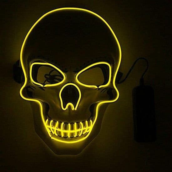 image-LED Light Up V Mask Halloween Horror Ghost Face Fluorescent Mask