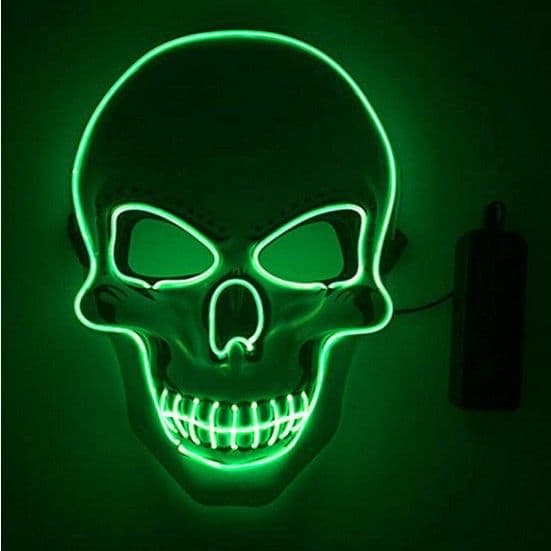 image-LED Light Up V Mask Halloween Horror Ghost Face Fluorescent Mask