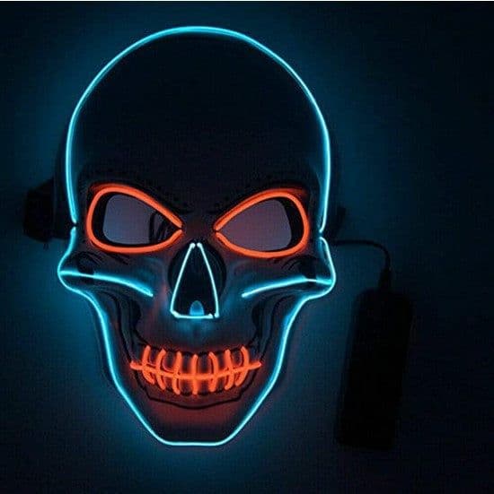 image-LED Light Up V Mask Halloween Horror Ghost Face Fluorescent Mask