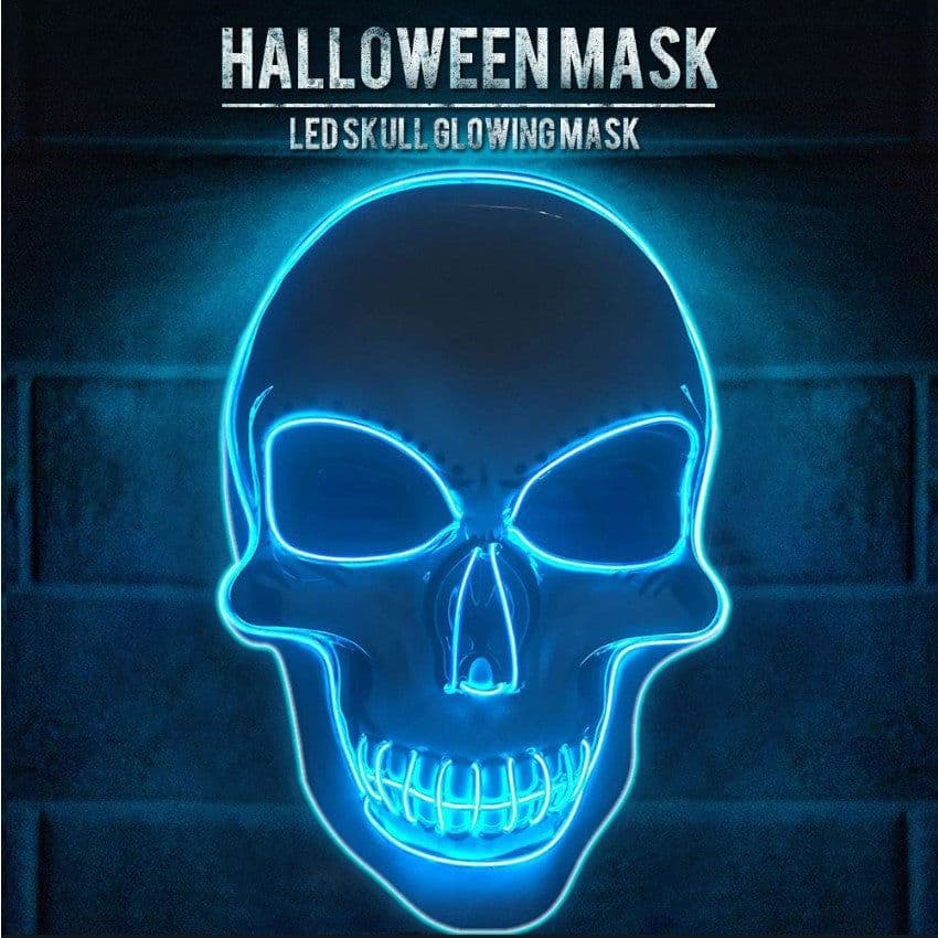 image-LED Light Up V Mask Halloween Horror Ghost Face Fluorescent Mask
