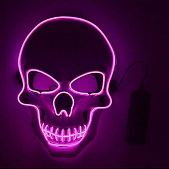 image-LED Light Up V Mask Halloween Horror Ghost Face Fluorescent Mask