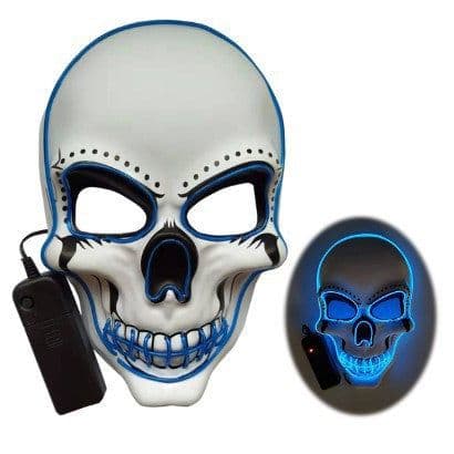 image-LED Light Up V Mask Halloween Horror Ghost Face Fluorescent Mask
