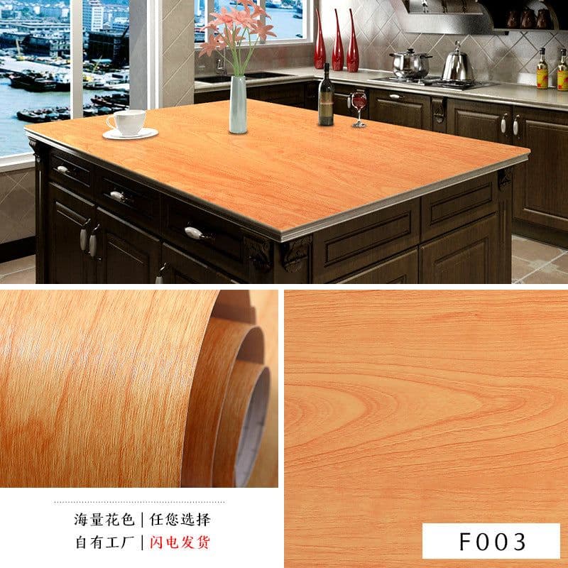 image-3D Wood Grain PVC Wallpaper Sticker Waterproof Self-Adhesive Film