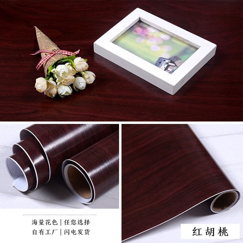 image-3D Wood Grain PVC Wallpaper Sticker Waterproof Self-Adhesive Film