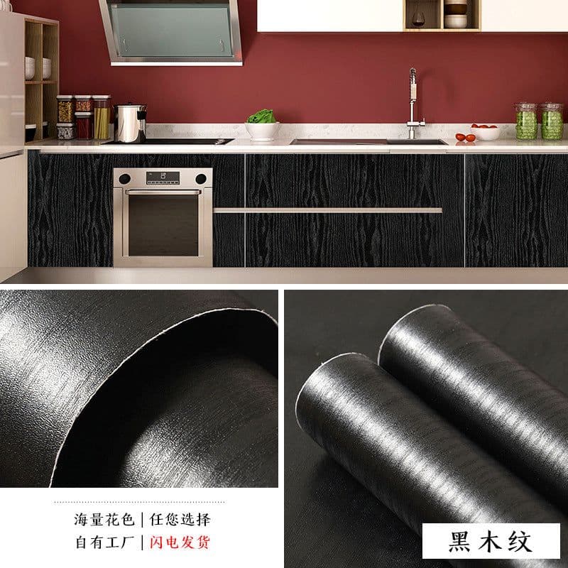 image-3D Wood Grain PVC Wallpaper Sticker Waterproof Self-Adhesive Film
