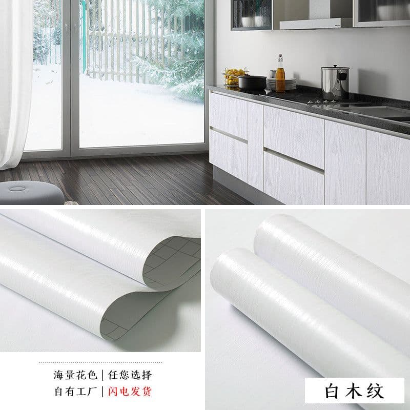 image-3D Wood Grain PVC Wallpaper Sticker Waterproof Self-Adhesive Film