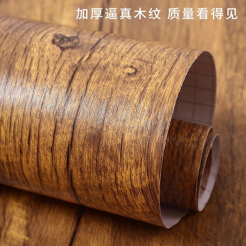 image-3D Wood Grain PVC Wallpaper Sticker Waterproof Self-Adhesive Film