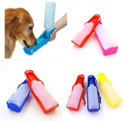 image-Pet Water Bottle 350ml Portable Dog Drinking Cup Yellow Plastic