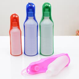 image-Pet Water Bottle 350ml Portable Dog Drinking Cup Yellow Plastic