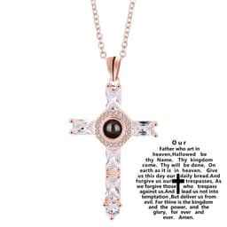 image-Cross Projection Pendant Necklace Christian Religious Unisex Chain