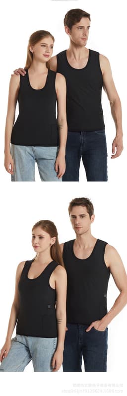 image-Graphene Smart Heating Vest Plus Cashmere Black Zip Winter