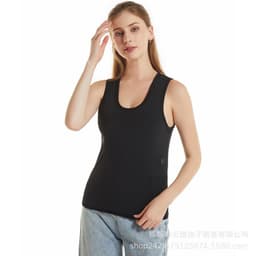 image-Graphene Smart Heating Vest Plus Cashmere Black Zip Winter