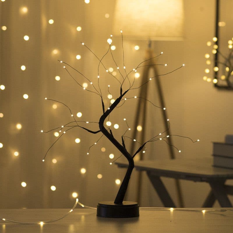 image-LED Christmas Tree Lantern with Copper Wire Lights Touch Switch