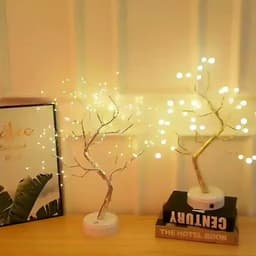image-LED Christmas Tree Lantern with Copper Wire Lights Touch Switch